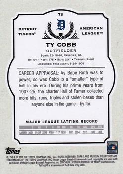 2013 Topps Museum Collection #78 Ty Cobb Back