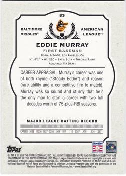 2013 Topps Museum Collection #83 Eddie Murray Back