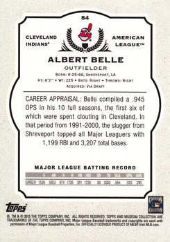 2013 Topps Museum Collection #84 Albert Belle Back