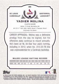 2013 Topps Museum Collection #86 Yadier Molina Back