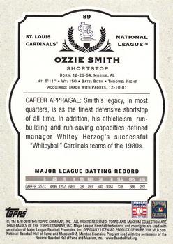 2013 Topps Museum Collection #89 Ozzie Smith Back