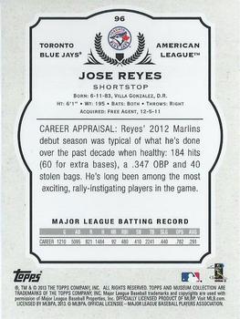 2013 Topps Museum Collection #96 Jose Reyes Back
