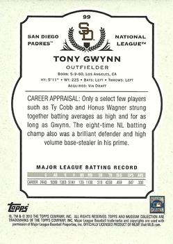 2013 Topps Museum Collection #99 Tony Gwynn Back