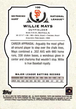 2013 Topps Museum Collection #100 Willie Mays Back