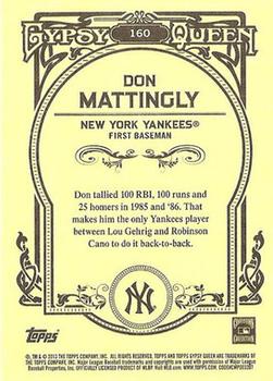 2013 Topps Gypsy Queen #160 Don Mattingly Back