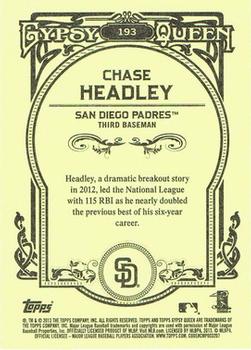 2013 Topps Gypsy Queen #193 Chase Headley Back