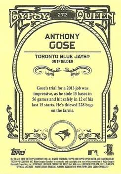 2013 Topps Gypsy Queen #272 Anthony Gose Back