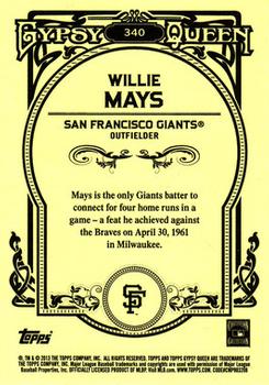 2013 Topps Gypsy Queen #340 Willie Mays Back
