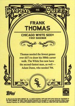 2013 Topps Gypsy Queen #46 Frank Thomas Back