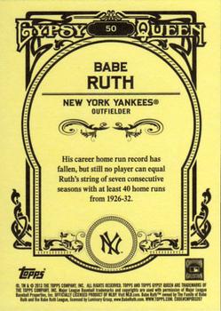 2013 Topps Gypsy Queen #50 Babe Ruth Back