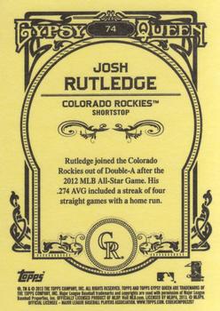 2013 Topps Gypsy Queen #74 Josh Rutledge Back