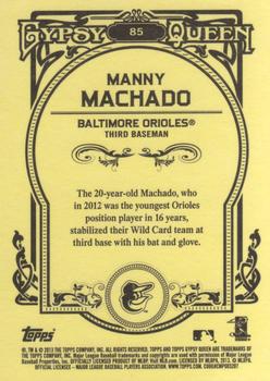 2013 Topps Gypsy Queen #85 Manny Machado Back