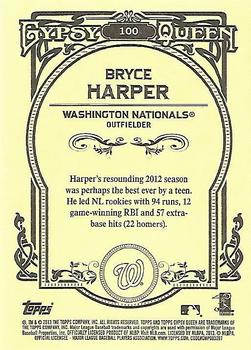 2013 Topps Gypsy Queen #100 Bryce Harper Back