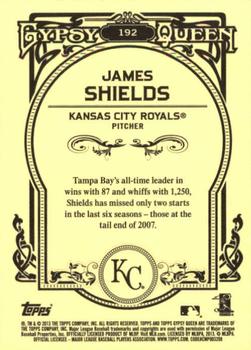 2013 Topps Gypsy Queen #192 James Shields Back