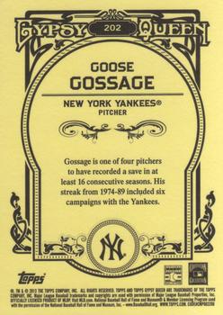 2013 Topps Gypsy Queen #202 Rich Gossage Back