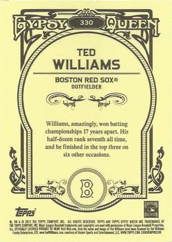 2013 Topps Gypsy Queen #330 Ted Williams Back