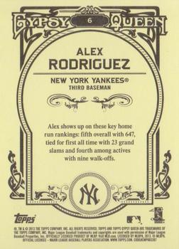 2013 Topps Gypsy Queen #6 Alex Rodriguez Back