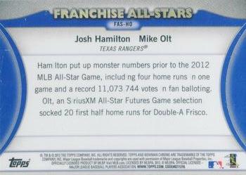 2012 Bowman Chrome - Franchise All-Stars #FAS-HO Mike Olt / Josh Hamilton Back