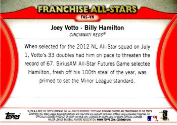 2012 Bowman Chrome - Franchise All-Stars #FAS-VH Billy Hamilton / Joey Votto Back