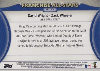 2012 Bowman Chrome - Franchise All-Stars #FAS-WW Zack Wheeler / David Wright Back