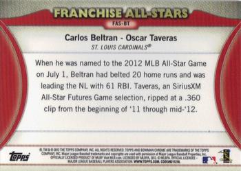 2012 Bowman Chrome - Franchise All-Stars #FAS-BT Carlos Beltran / Oscar Taveras Back
