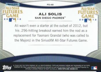 2012 Bowman Chrome - Futures Game #FG-AS Ali Solis Back