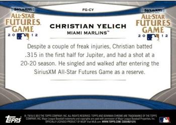 2012 Bowman Chrome - Futures Game #FG-CY Christian Yelich Back
