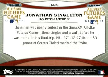2012 Bowman Chrome - Futures Game #FG-JS Jonathan Singleton Back