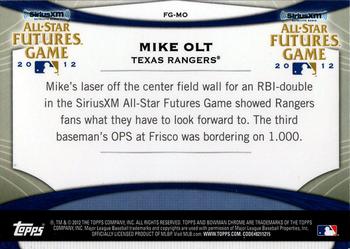 2012 Bowman Chrome - Futures Game #FG-MO Mike Olt Back