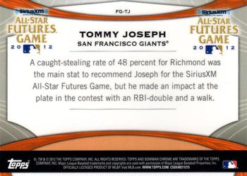 2012 Bowman Chrome - Futures Game #FG-TJ Tommy Joseph Back
