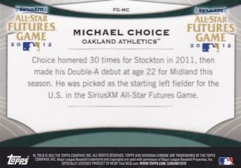 2012 Bowman Chrome - Futures Game #FG-MC Michael Choice Back