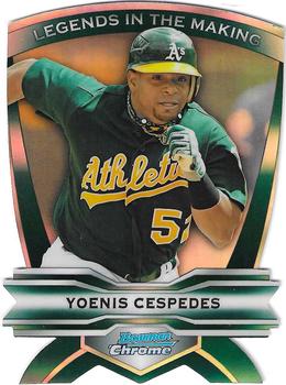 2012 Bowman Chrome - Legends In The Making Die Cuts #LIM-YC Yoenis Cespedes Front