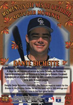 1996 Pacific Crown Collection - October Moments #OM3 Dante Bichette Back