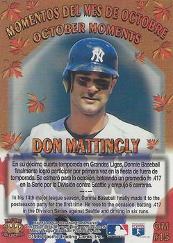 1996 Pacific Crown Collection - October Moments #OM15 Don Mattingly Back