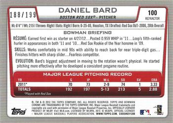 2012 Bowman Chrome - Purple Refractors #100 Daniel Bard Back