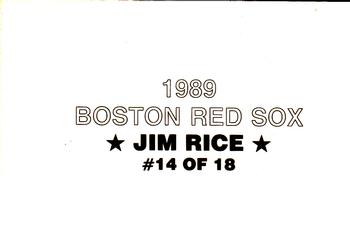 1989 Boston Red Sox Team Set (unlicensed) #14 Jim Rice Back