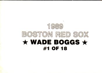 1989 Boston Red Sox Team Set (unlicensed) #1 Wade Boggs Back