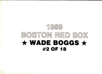 1989 Boston Red Sox Team Set (unlicensed) #2 Wade Boggs Back