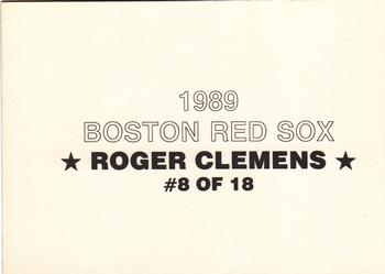 1989 Boston Red Sox Team Set (unlicensed) #8 Roger Clemens Back