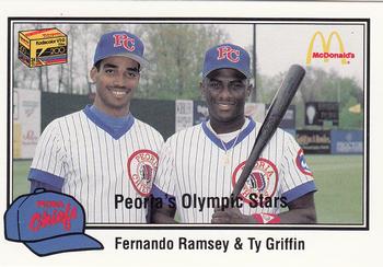 1989 Peoria Chiefs #21 Olympic Stars (Fernando Ramsey / Ty Griffin) Front