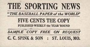 1916 Sporting News (M101-4) #107 Connie Mack Back