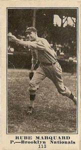 1916 Sporting News (M101-4) #113 Rube Marquard Front