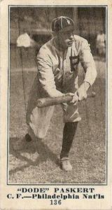 1916 Sporting News (M101-4) #136 Dode Paskert Front