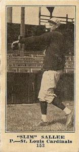 1916 Sporting News (M101-4) #153 Slim Sallee Front