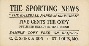 1916 Sporting News (M101-4) #174 Joe Tinker Back