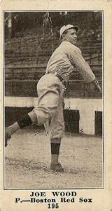 1916 Sporting News (M101-4) #195 Joe Wood Front