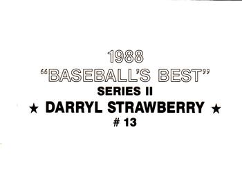 1988 Baseball's Best Series II (unlicensed) #13 Darryl Strawberry Back