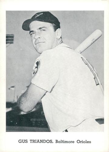 1962 Jay Publishing Baltimore Orioles 5x7 Photos #NNO Gus Triandos Front
