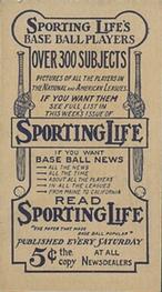 1910-11 Sporting Life M116 #NNO Ty Cobb Back