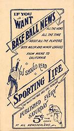 1910-11 Sporting Life M116 #NNO Cy Barger Back